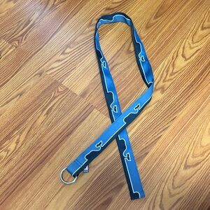 Vineyard Vines BELT silver D-Ring Ribbon Belt Navy WHALE Unisex